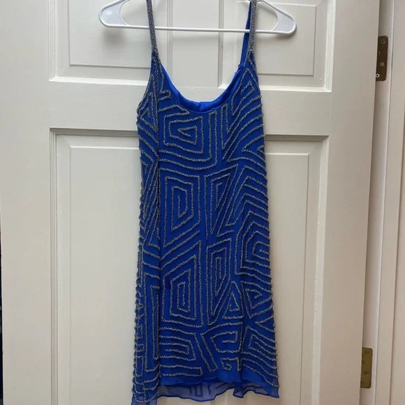 parker blue beaded dress Tiny Frock Shop Integrity Silver Soiree Poppy Parker Slate Blue Beaded Dress